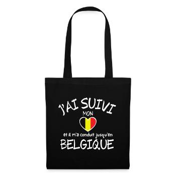Belgique, Belgique humour, je suis Belge - Sac en tissu - noir - Devant