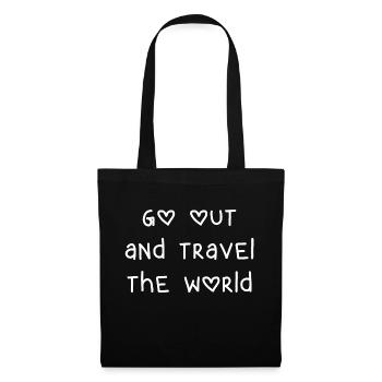 voyager le monde voyage drôle dire police - Sac en tissu - noir - Devant