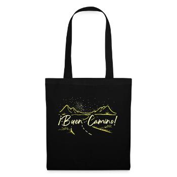 Buen camino Pilger pilgern Gruß Jakobsweg Geschenk - Stoffbeutel - Schwarz - Vorne