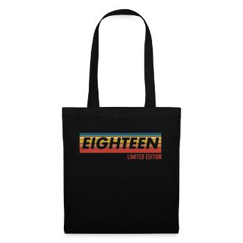 18. Geburtstag 18 Jahre Eighteen Retro Geschenk - Stoffbeutel - Schwarz - Vorne