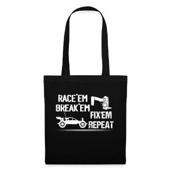 Race’em Break’em Fix’em Repeat Remote Control Mod - Sac en tissu - noir - Devant