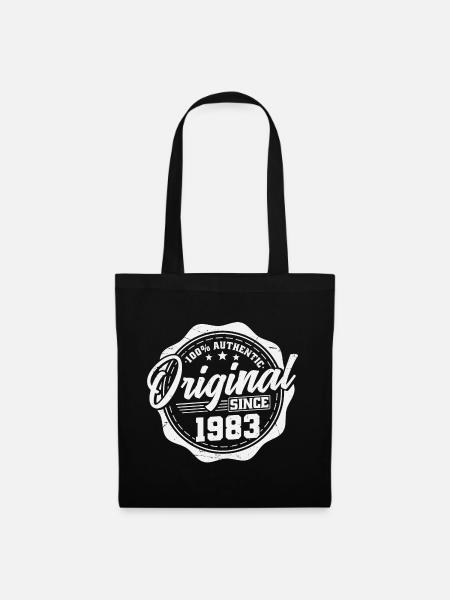 1983 Jahrgang Vintage Retro Geburtstag Geschenk - Stoffbeutel - Schwarz