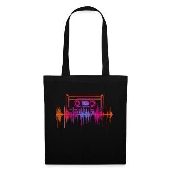 Retro Cassette Musician Gift Music Soundwave - Tote Bag - black - Front