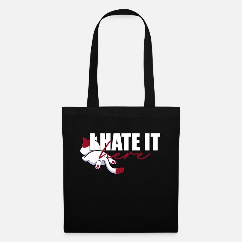 ich hasse es hier - katze - Stoffbeutel - Schwarz