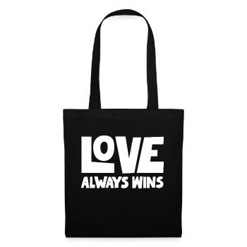 L’amour gagne toujours - Sac en tissu - noir - Devant