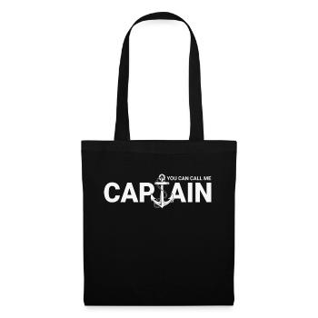 You can Call me Captain Segeln Matrose Vintage Kap - Stoffbeutel - Schwarz - Vorne