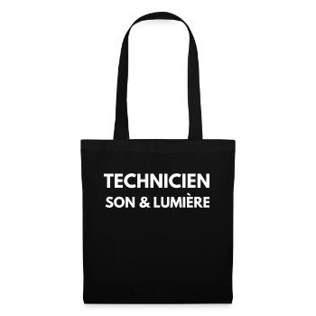 T-shirt Technicien son lumière - Sac en tissu - noir - Devant