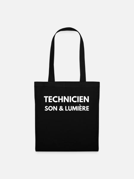 T-shirt Technicien son lumière - Sac en tissu - noir