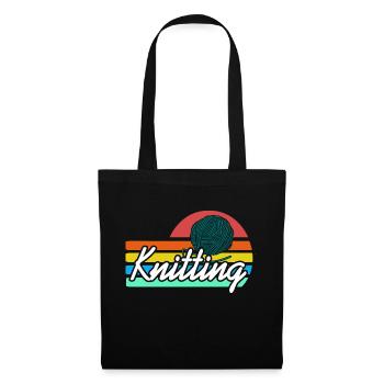 Retro Vintage Awesome Knitting Designs T-Shirt - Tote Bag - black - Front