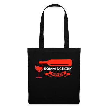 Wein Weinliebhaber Weintrinker Weinfest Geschenk - Stoffbeutel - Schwarz - Vorne