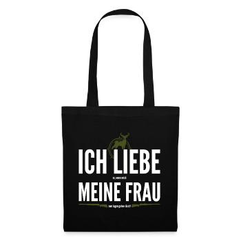 Jäger Jägerin Jagen Jagd Jagt Hunting Hunter Hunt - Stoffbeutel - Schwarz - Vorne