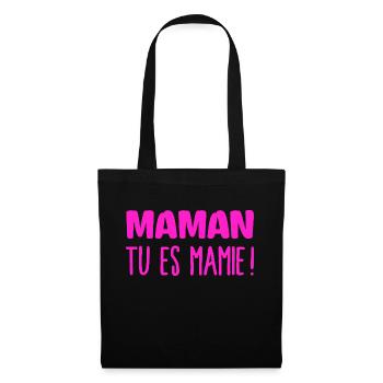 Mamie future grand mère - Sac en tissu - noir - Devant