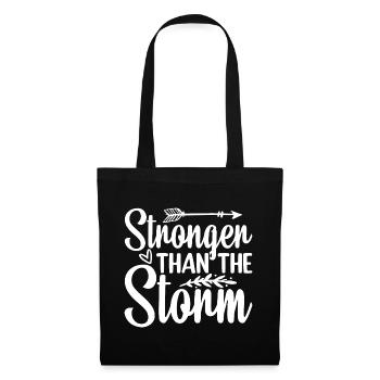 Plus fort que la tempête - Sac en tissu - noir - Devant