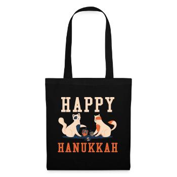 Cats Jewish Christmas Jew Happy Hanukkah - Tote Bag - black - Front