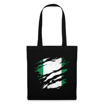 Nigeria - drapeau national, égratignures, fissures - Sac en tissu - noir - Devant