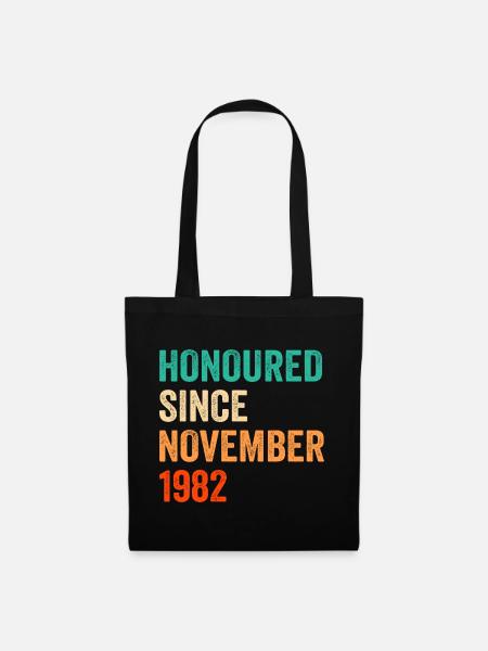 Geburtstag November 1982 Vintage Design - Stoffbeutel - Schwarz