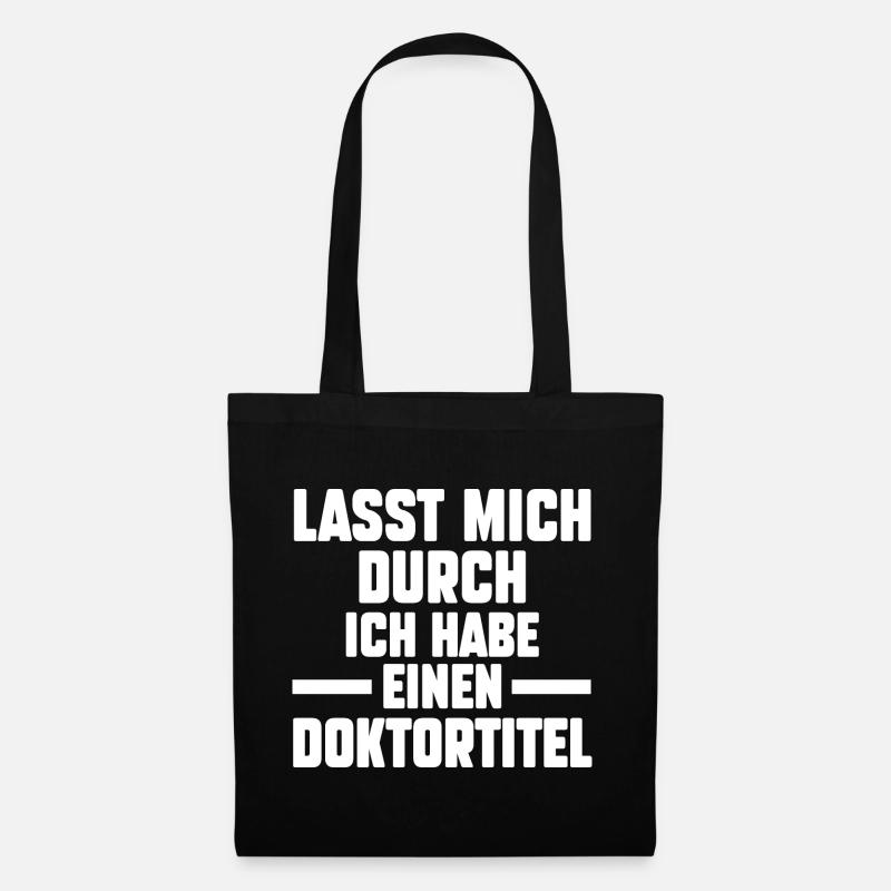 Doktor Abschluss Doktorand Promotion Doktortitel - Stoffbeutel - Schwarz