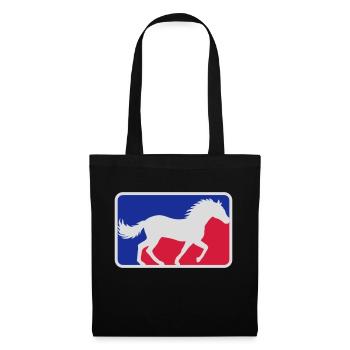 Cheval de sport rouge bleu - Sac en tissu - noir - Devant