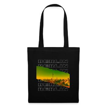 Berlin Deutschland Stadt Skyline Heimat Liebe - Stoffbeutel - Schwarz - Vorne