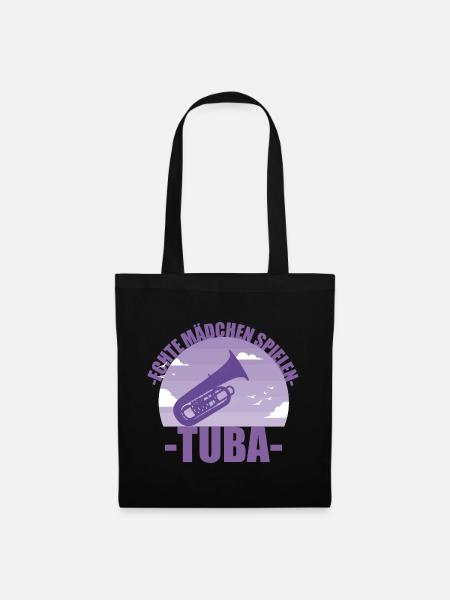 Tuba Musikerin Instrument Mädchen Geschenk - Stoffbeutel - Schwarz