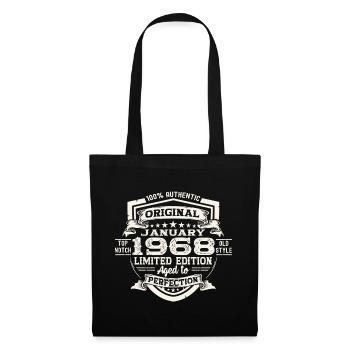 Né en 1968 Janvier 55e anniversaire Homme cadeau - Sac en tissu - noir - Devant