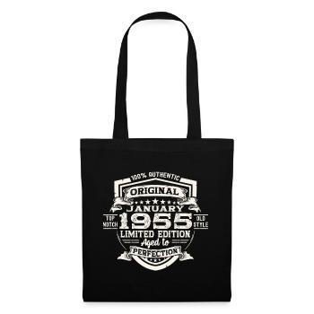 Né en 1955 janvier 68e anniversaire cadeau homme - Sac en tissu - noir - Devant