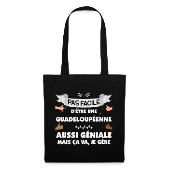 Femme Guadeloupéenne Géniale Citation Humour - Sac en tissu - noir - Devant