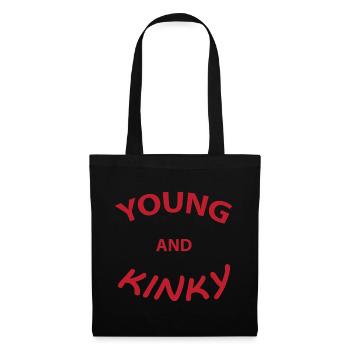 Text T-shirt design Young and Kinky Gift Idea. - Tote Bag - black - Front