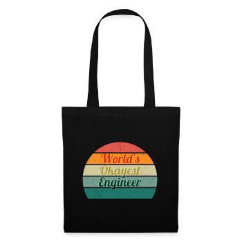 World's Okayest Engineer Retro Design - Tote Bag - black - Front