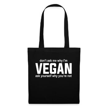 Vegan Geschenksidee für Veganer - Stoffbeutel - Schwarz - Vorne