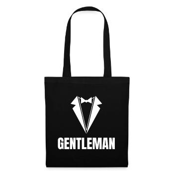 Gentleman, Stilvoll, Junggesellenabschied - Stoffbeutel - Schwarz - Vorne