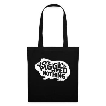 Vous avez des cochons, n’avez besoin de rien Cavy Lover Guniea Pig Ro - Sac en tissu - noir - Devant