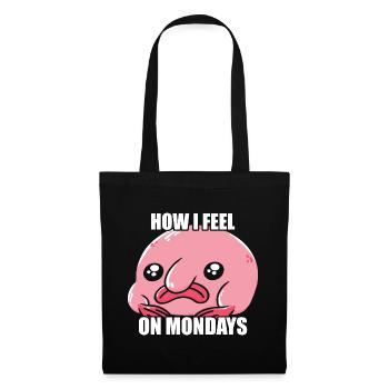 Comment je me sens lundi Propriétaire de Blobfish - Sac en tissu - noir - Devant