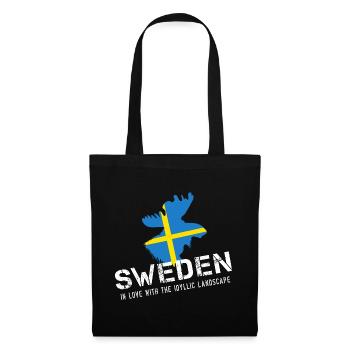 Suède Sverige Suédois - Sac en tissu - noir - Devant