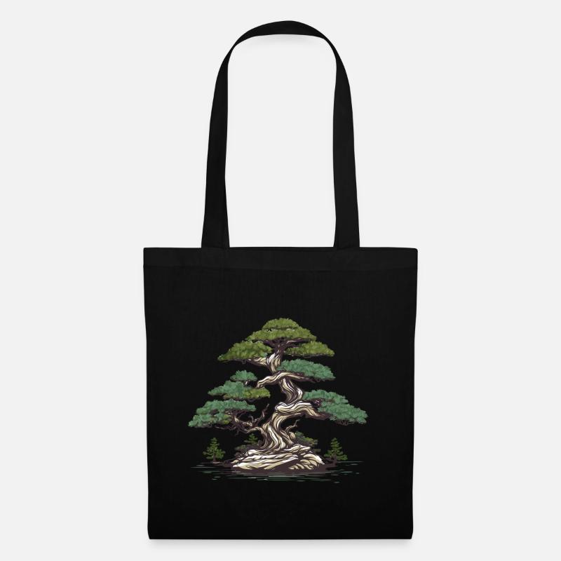 Bonsai Baum - Stoffbeutel - Schwarz