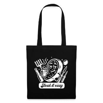 Steak It Easy Grilling Grill Grill Master Gift - Tote Bag - black - Front