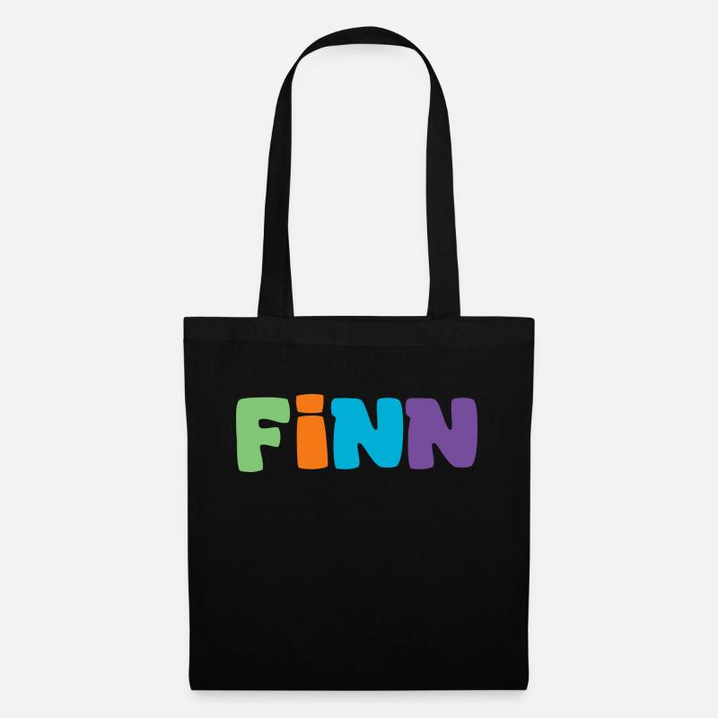 Name - Finn - Stoffbeutel - Schwarz