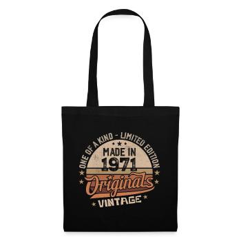 1971 Vintage Né 1971 Vintage Cadeau Anniversaire - Sac en tissu - noir - Devant