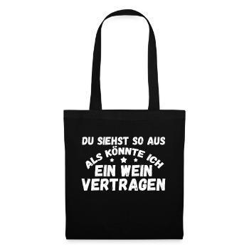 Ich Mit Dir Du Mit Mir Wir Mit Wein - Stoffbeutel - Schwarz - Vorne