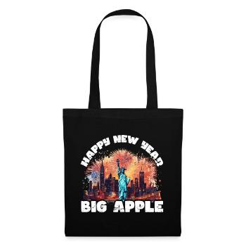 Happy New Year with fireworks in New York - Tote Bag - black - Front