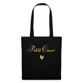 Petit coeur - Sac en tissu - noir - Devant