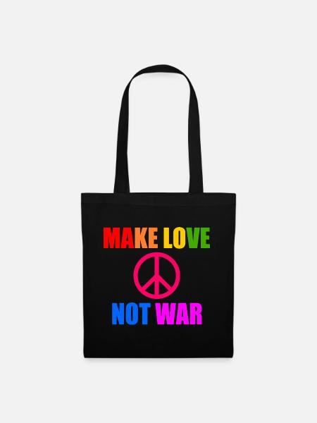Make love not war - Stoffbeutel - Schwarz