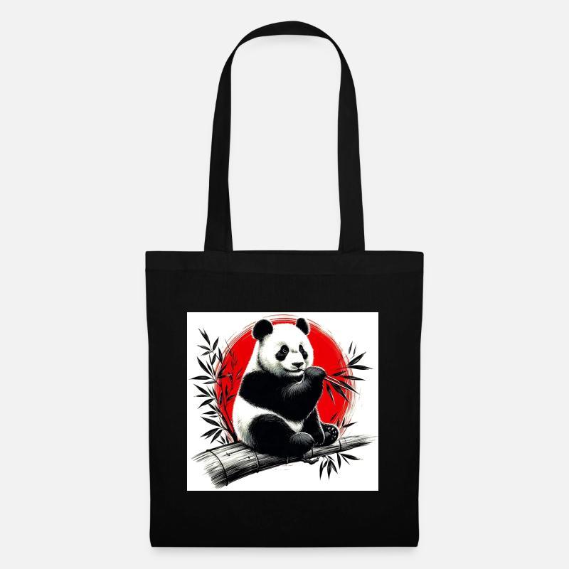 Panda - Stoffbeutel - Schwarz