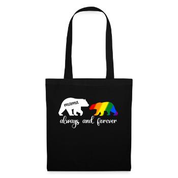 Regenbogen Mama Bär Immer Liebe Unterstütze Pride LGBT - Stoffbeutel - Schwarz - Vorne