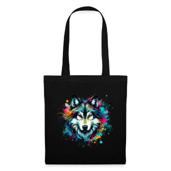 Loup - Sac en tissu - noir - Devant