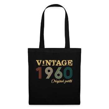 Vintage 1960 Original Parts Year Of Birth Birthday - Tote Bag - black - Front