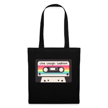 Live Laugh Lesbian - Vintage des années 80 sur le thème LGBTQIA+ - Sac en tissu - noir - Devant