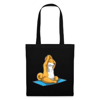 Shiba Inu Yoga Fitness Meditation - Stoffbeutel - Schwarz - Vorne