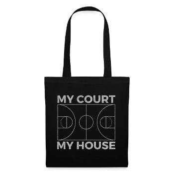 MY COURT MY HOUSE BASKETBALL GREY GRUNGE - Tote Bag - black - Front