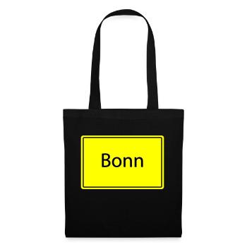 ortsschild bonn - Stoffbeutel - Schwarz - Vorne